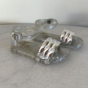 Baby Girls silver jelly sandals, size 5